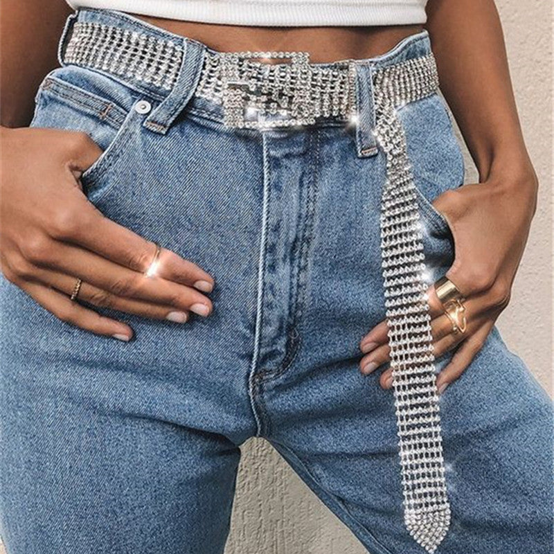 Diamond Inlaid Ten-row Diamond Waist Chain