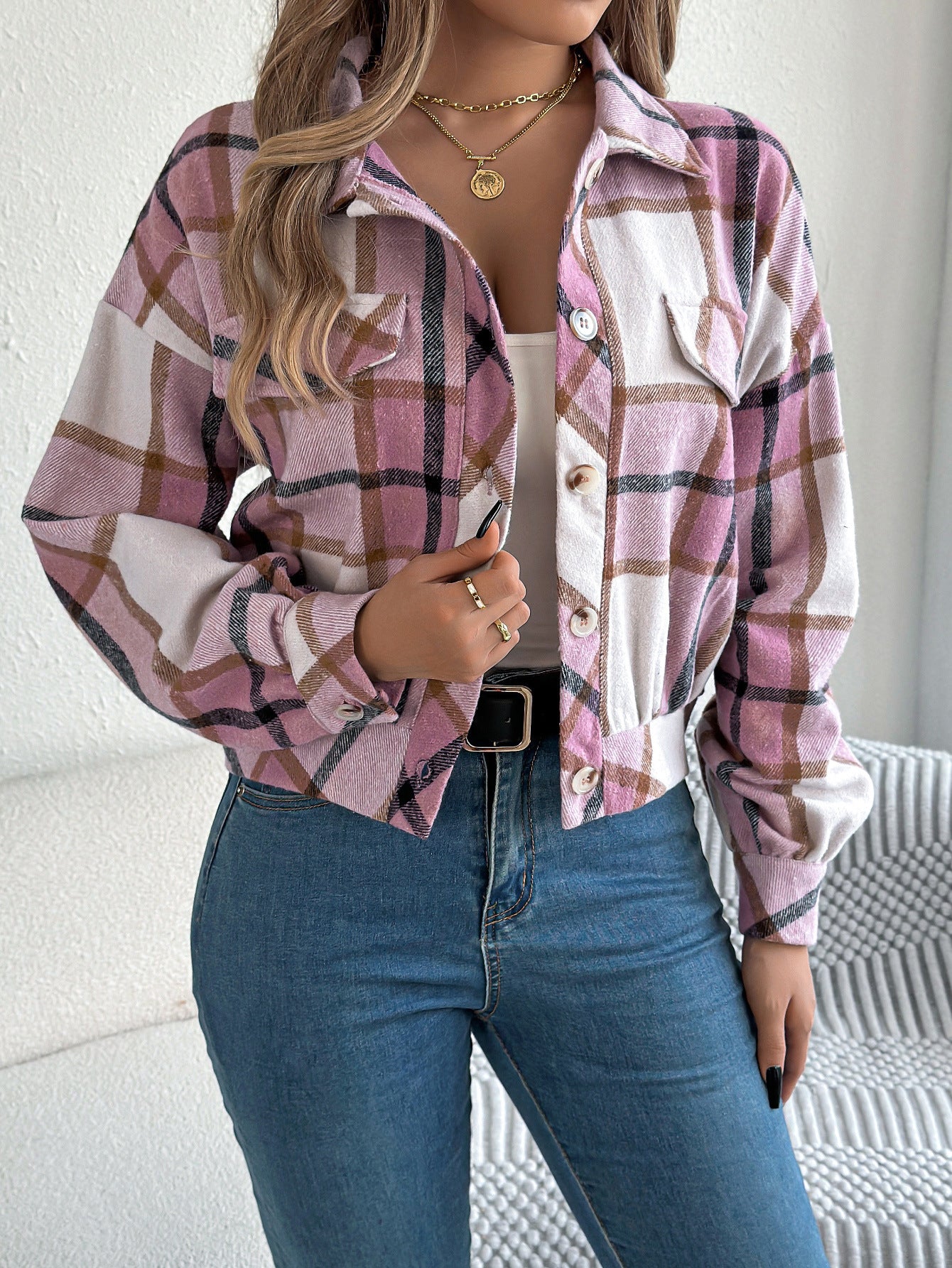 Plaid Stripe Long Sleeve Shirt