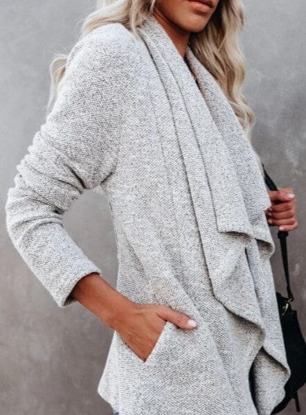 Mid-Length Windbreaker Jacket Autumn Winter Pocket Draped Jackets & Cardigans VAYORK STARS