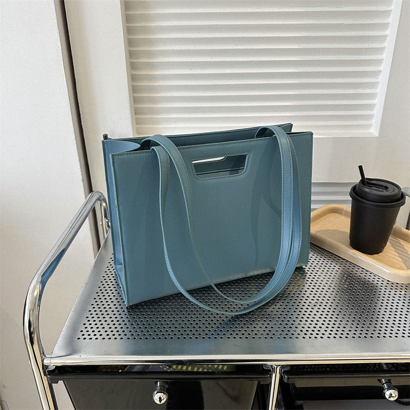 Solid Color Crossbody Retro Tote Bag