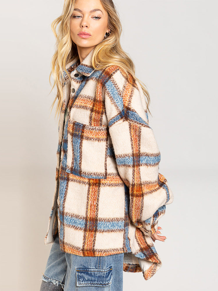 Winter Plaid Jacket – Heavy Contrast Checkered Coat