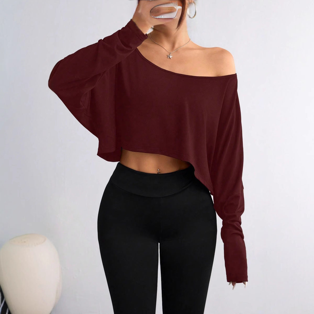 Loose Street Fashion Batwing Sleeve Top