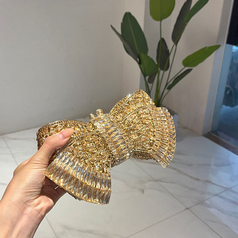 Fashion Metal Bow Clutch Stylish