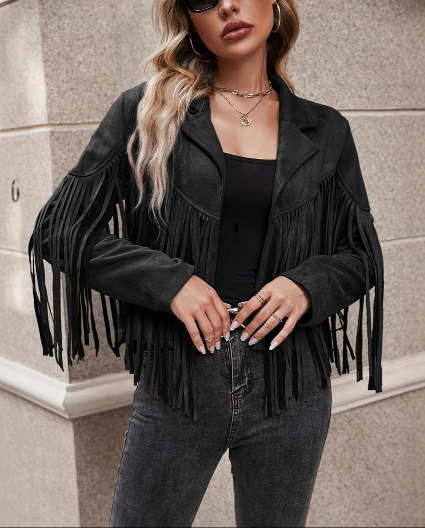 Jacket Lapel Fringe Design