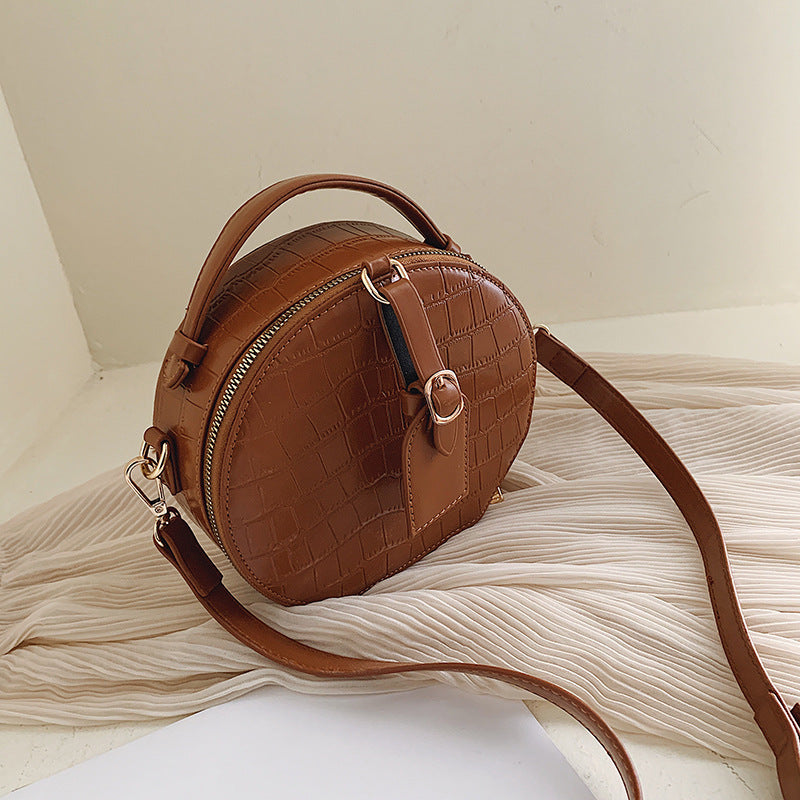 Stone Pattern Shoulder Bag with Soft Handle