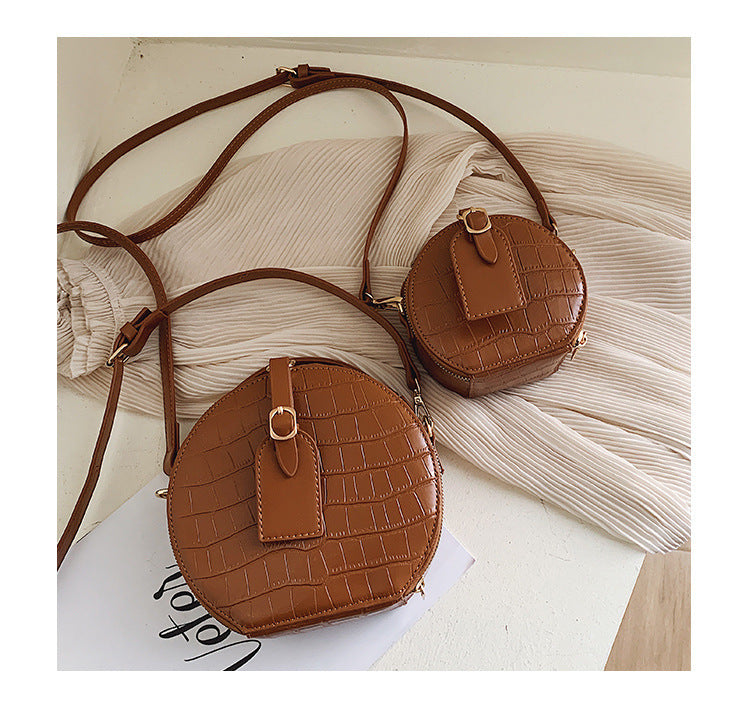 Stone Pattern Shoulder Bag with Soft Handle