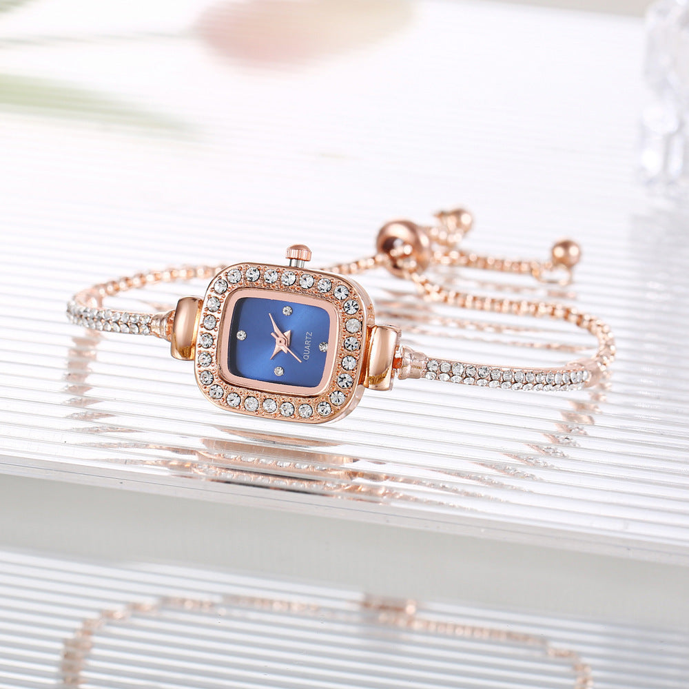 Diamond Square Watch Elegant Wristwatch