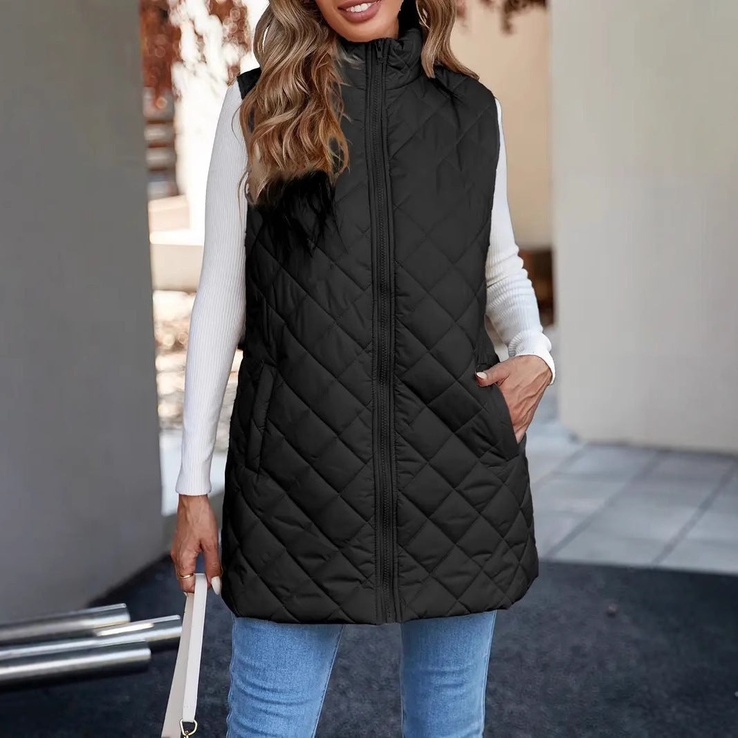 Stand Collar Sleeveless Vest Warm