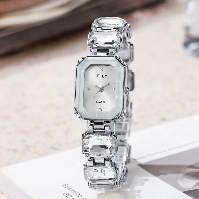 Colorful Square Watch Niche High-Grade Steel Belt Timepiece