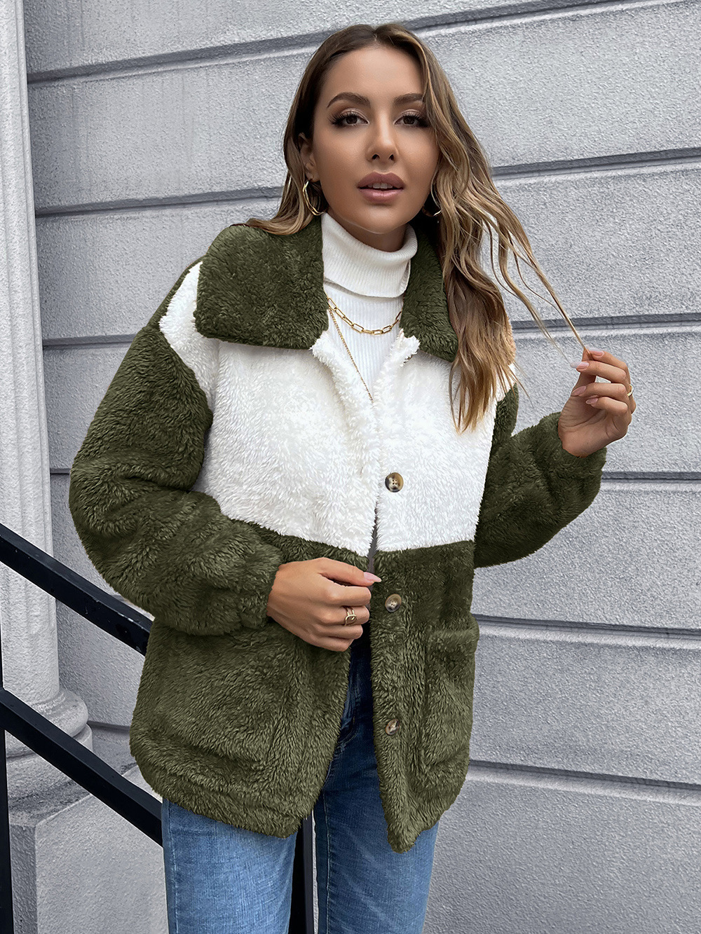 European And American Double Sided Plush Short Jacket