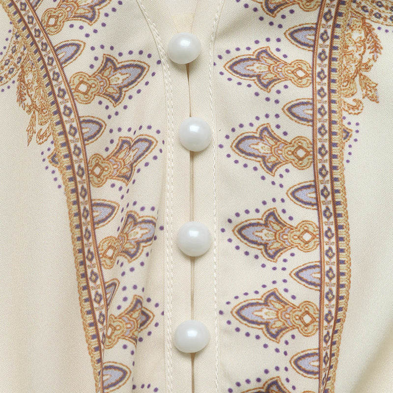 Retro V-Neck Dress Vintage