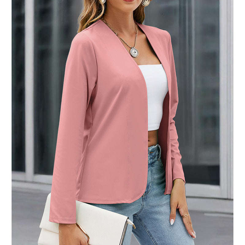 Plus Size Casual Blazer Open Front Long Sleeve Work Office Cardigan Jackets