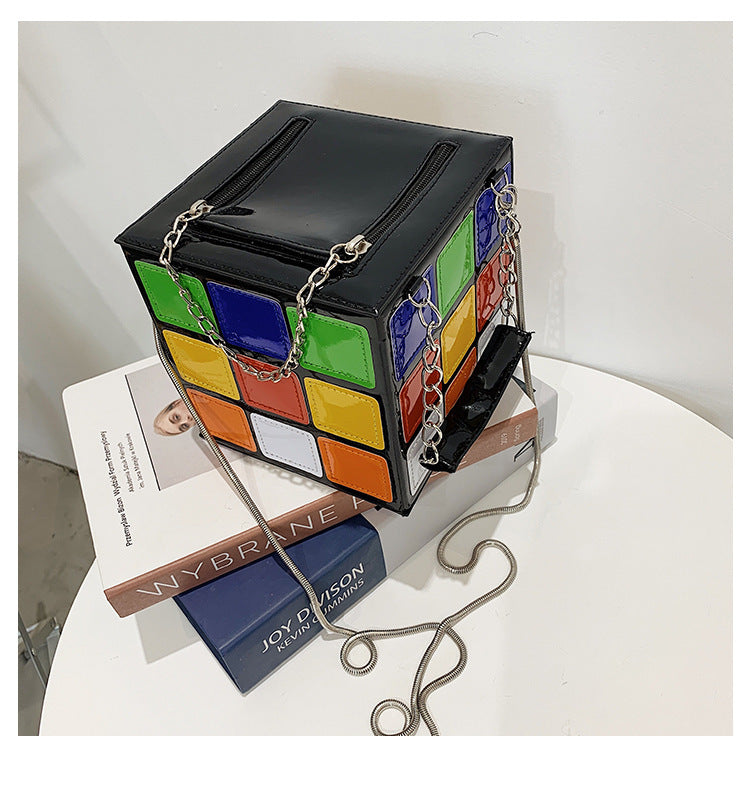 Fashion Rubik's Cube Chain Bag