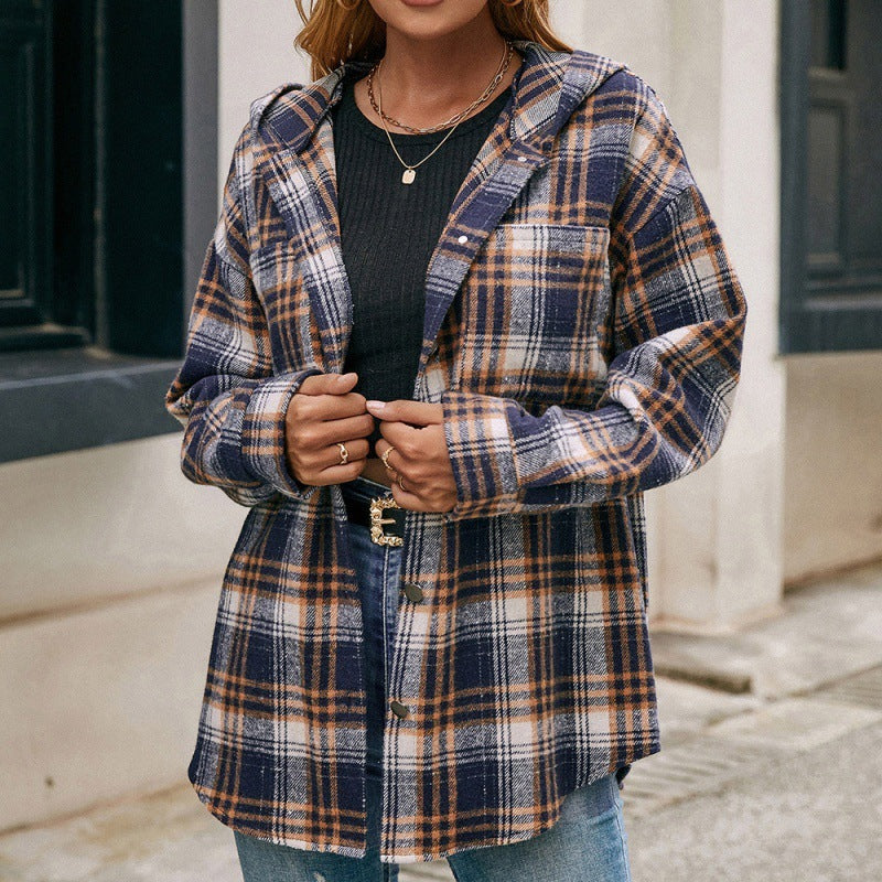Loose Casual Hooded Jacket Long Sleeve