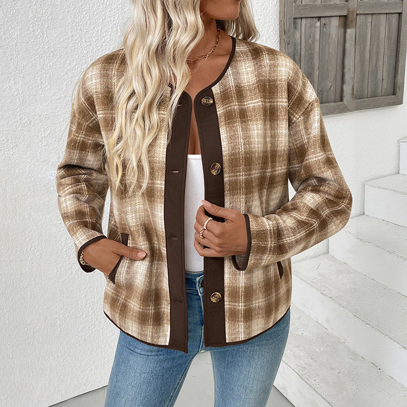 Casual Plaid Jacket Stylish Plaid