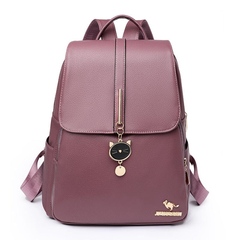 Outdoor Large Capacity New Casual Women's Soft Leather Backpack Backpack VAYORK STARS Taro Purple
