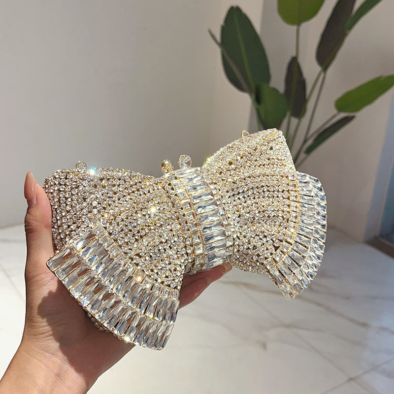 Fashion Metal Bow Clutch Stylish