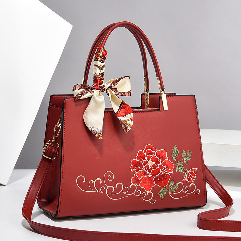 Large Capacity Embroidered Shoulder Bag