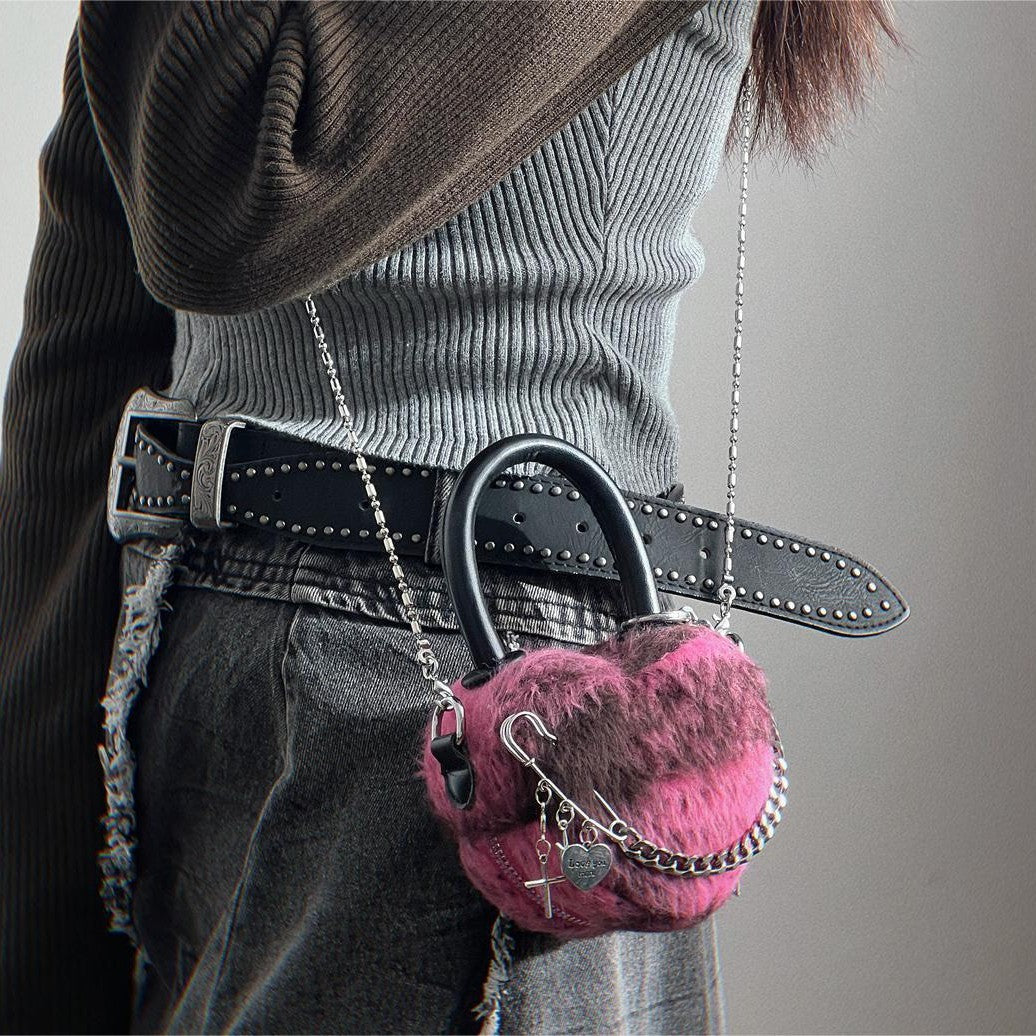 Woolen Plaid Mini Chain Bag Y2K Fashion Shoulder Handbag