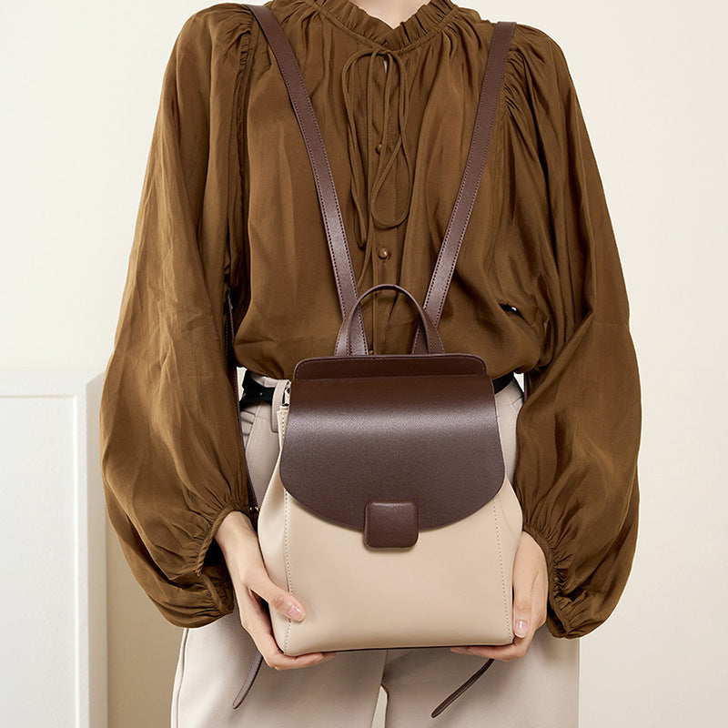 Small Leather Travel Backpack