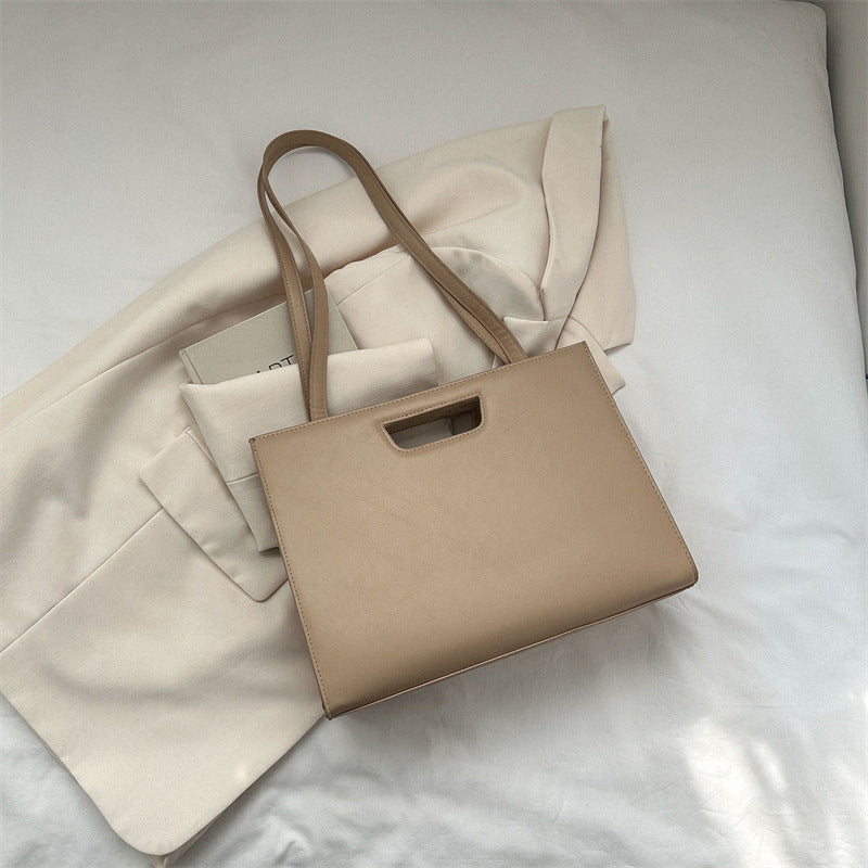 Solid Color Crossbody Retro Tote Bag