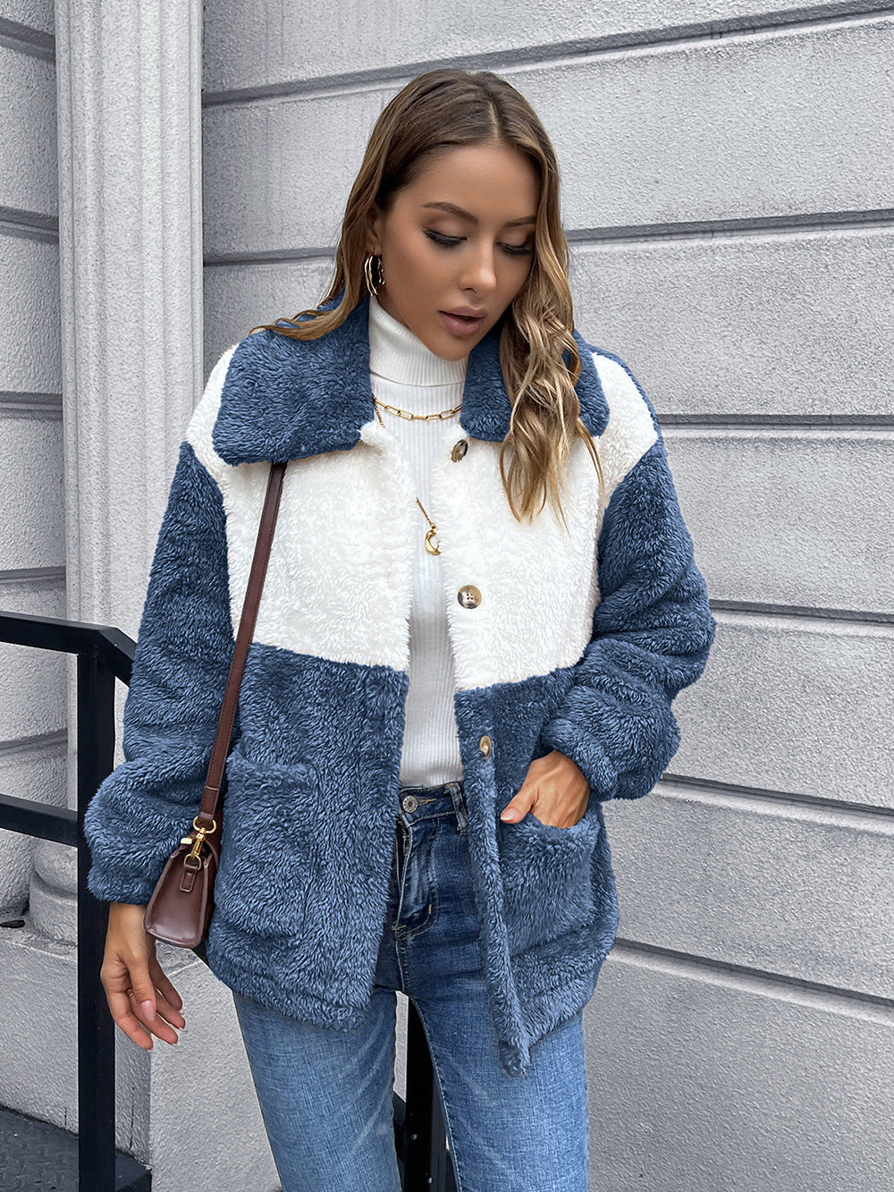 European And American Double Sided Plush Short Jacket