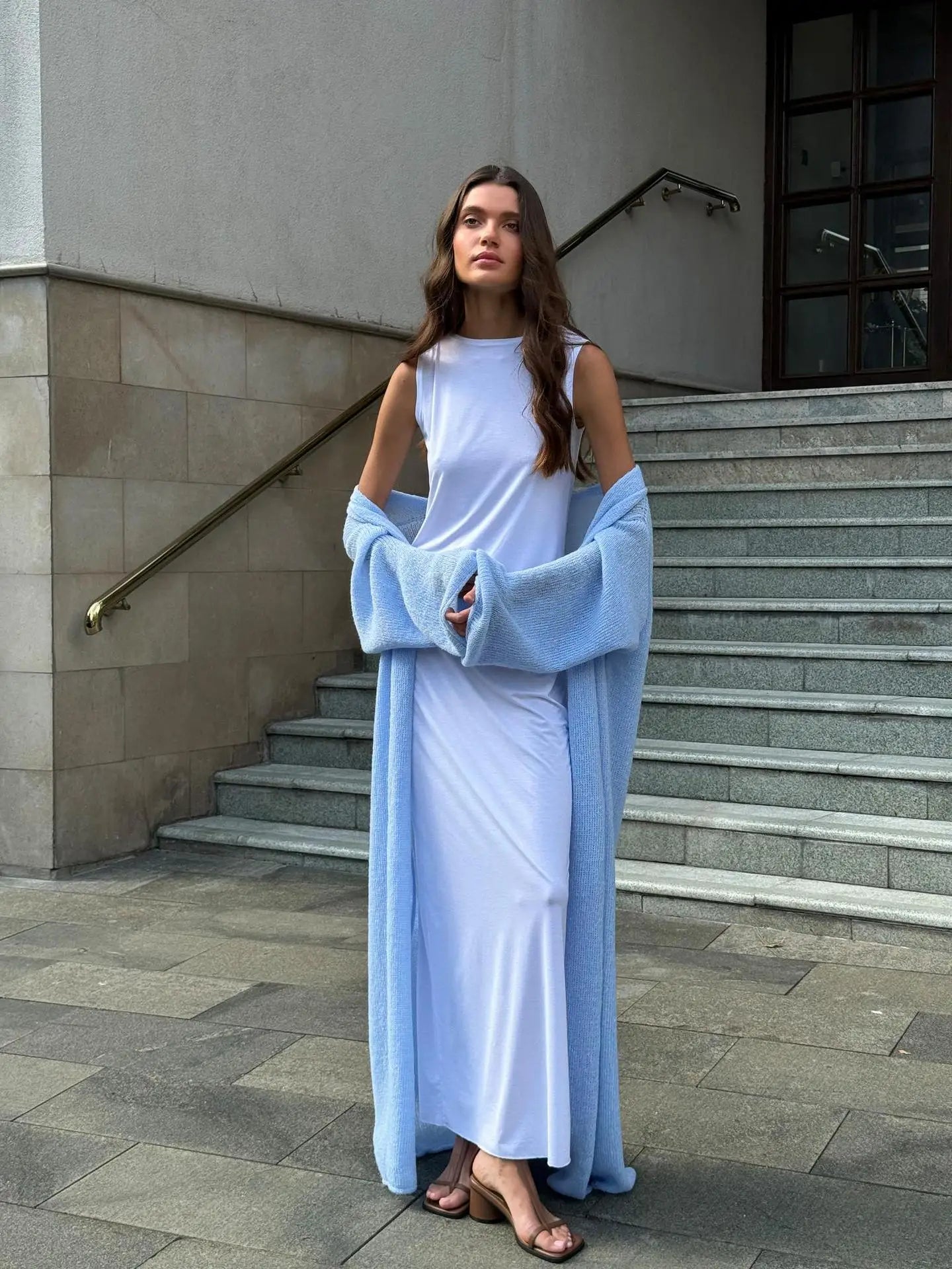 Long Knit Cardigan – Open Front, Lightweight Casual Style