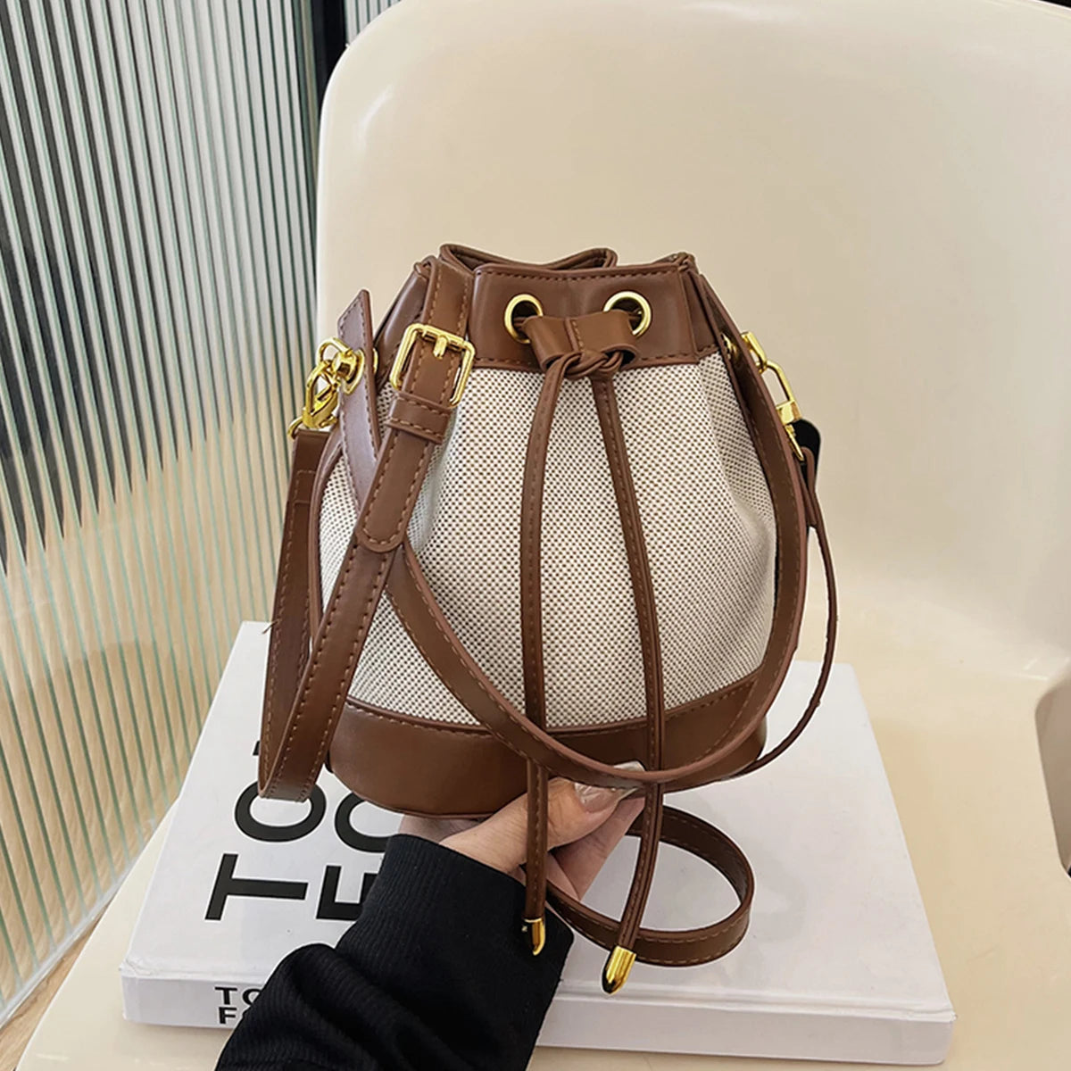 Vintage Quilted Lightweight Bucket Bag