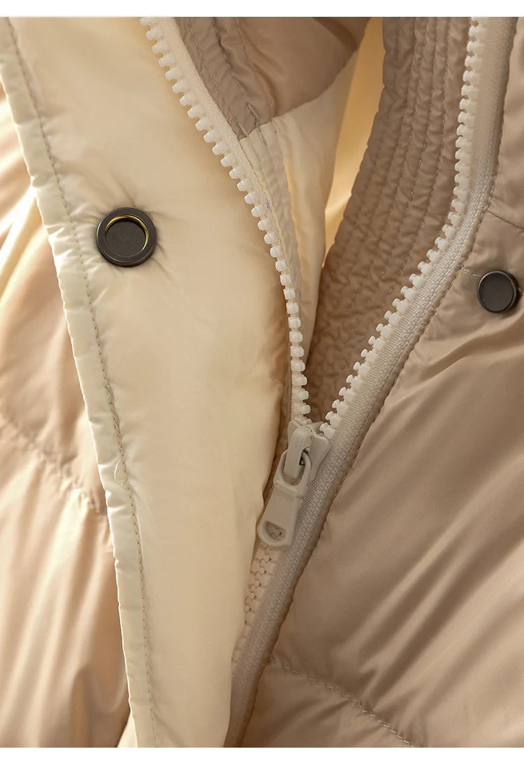 Duck Down Hooded Puffer Vest Sleeveless Zip & Button Jacket