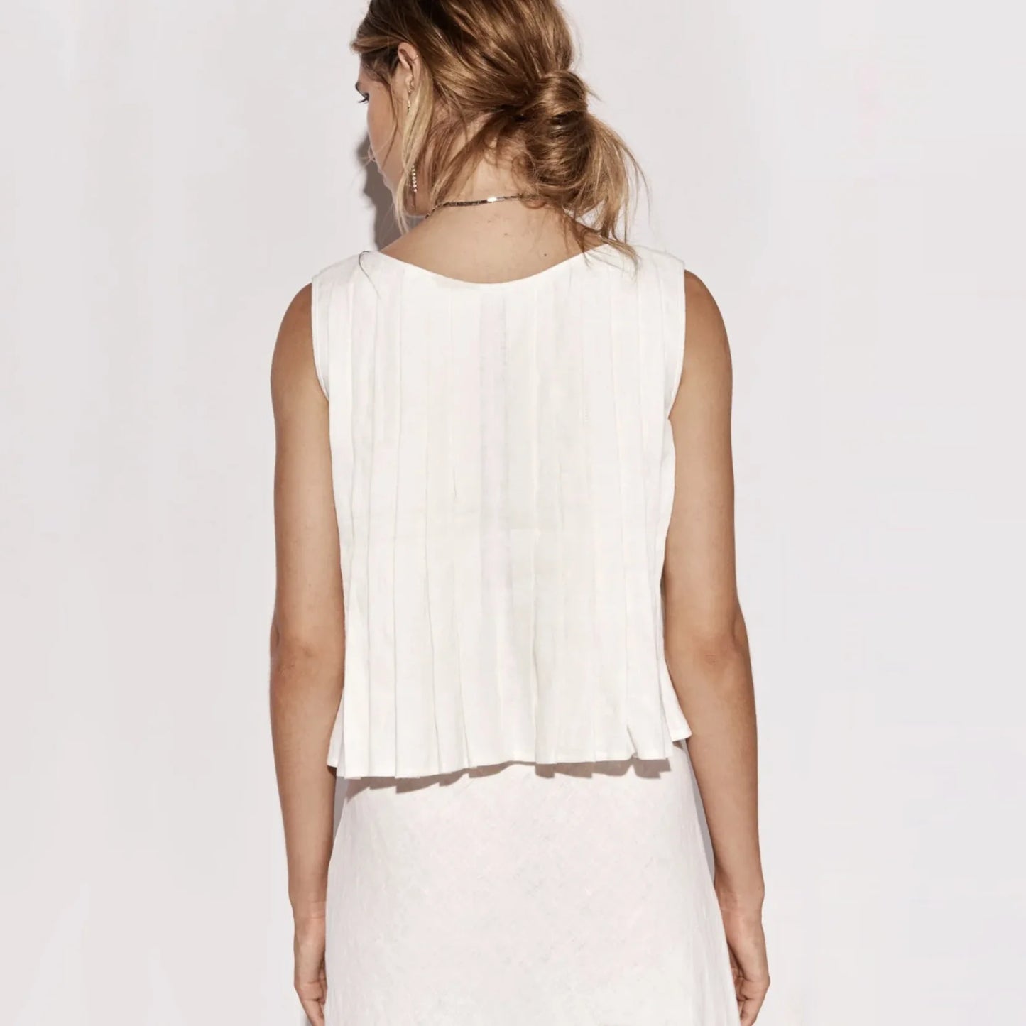 Tossy White Bandage Ribbed Tank Top Shirts For