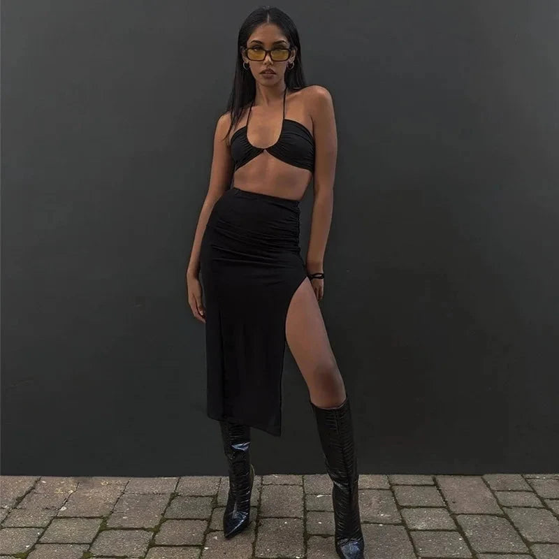 Elegant Mid-Calf A-Line Skirt for Women – American Retro Style, Blended Polyester & Spandex Fabric Bottoms VAYORK STARS