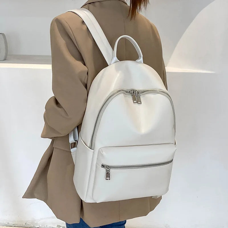 Soft Leather Backpack Large Capacity