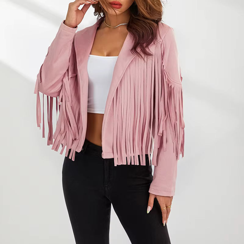 Solid Color Long Sleeve Collared Jacket