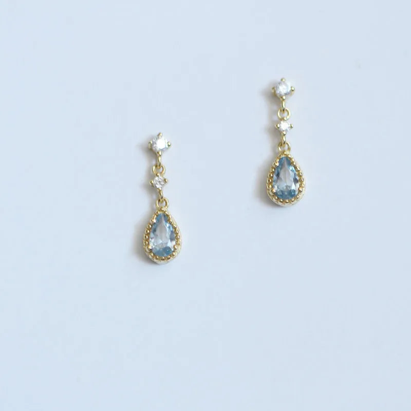 Cute Water Drop Stud Earrings for Women – Fashion Cubic Zirconia Jewelry