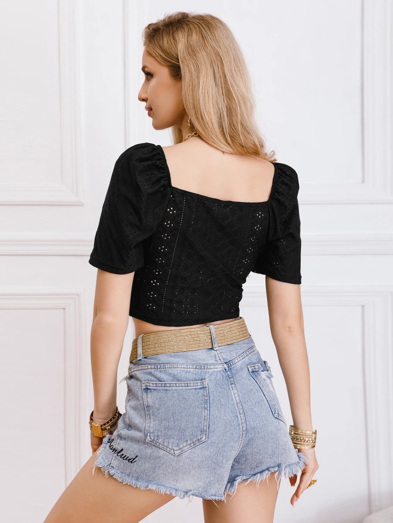 Cross V-Neck Crop Top
