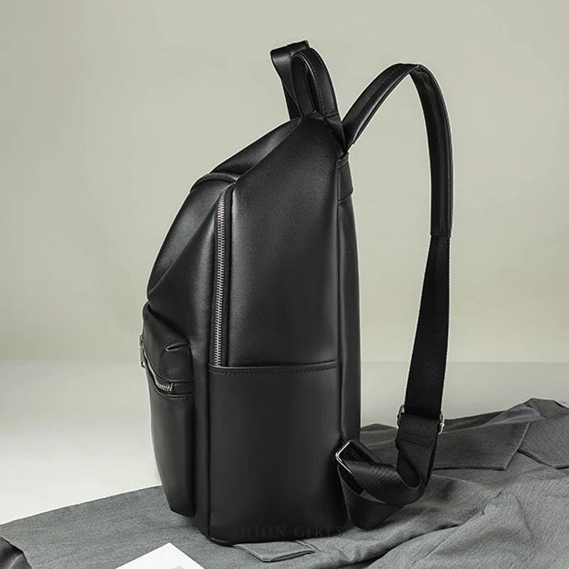 Soft Leather Backpack Large Capacity