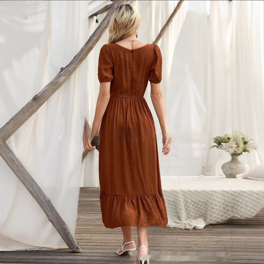 Patchwork Dress – Round Neck