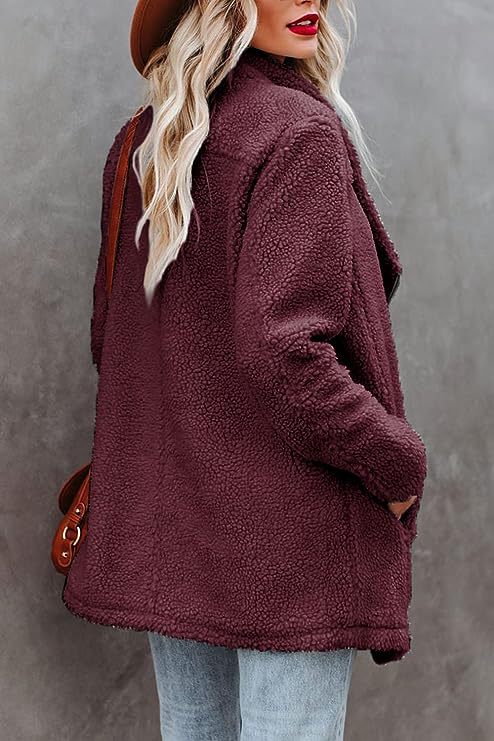 Casual Wool Lamb Jacket Zipper Pocket Fleece Coat