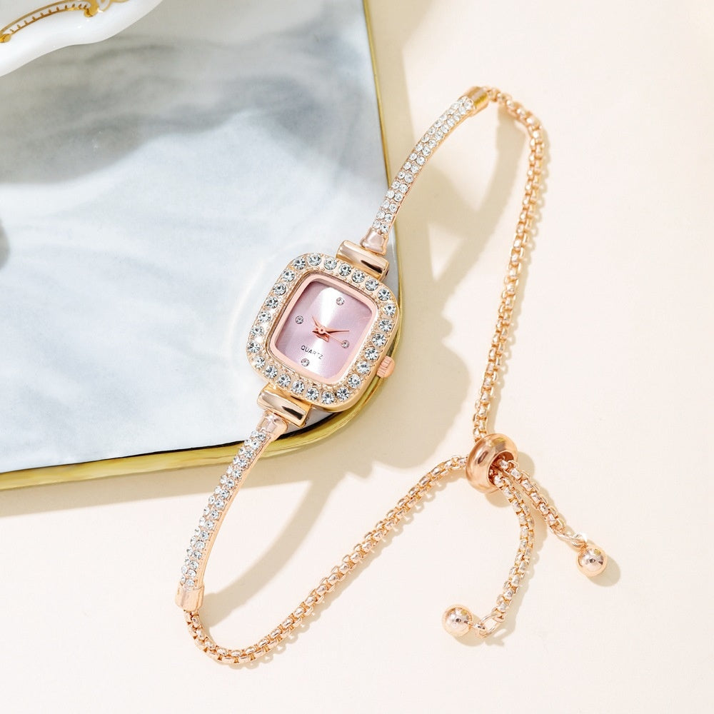 Diamond Square Watch Elegant Wristwatch