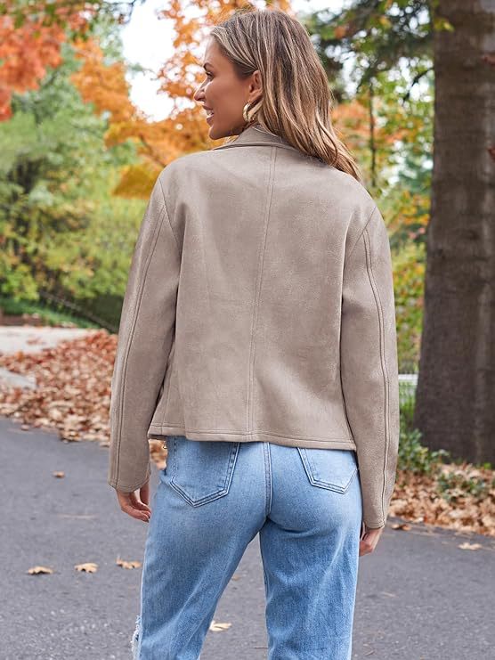 Fashion Casual Short Motorcycle Suede Jacket