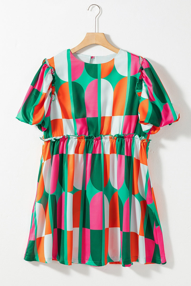Pullover Round Neck Short Sleeve Dress