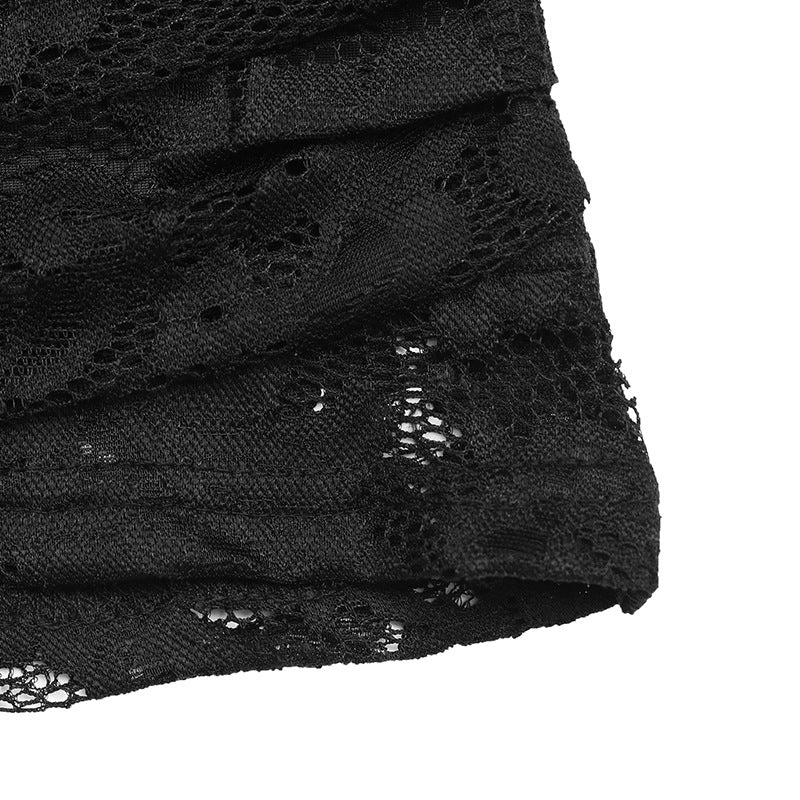 Lace Slim Fit Patchwork V-neck Top