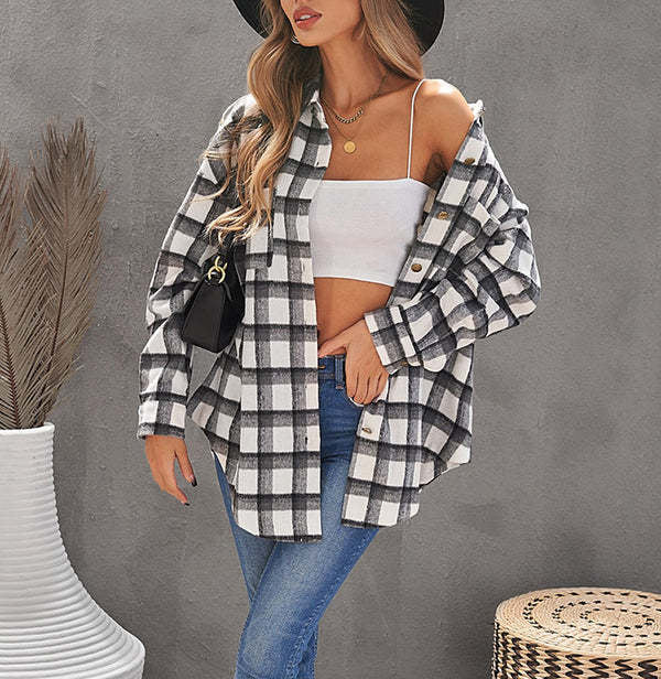 Plaid Woolen Jacket Shirt