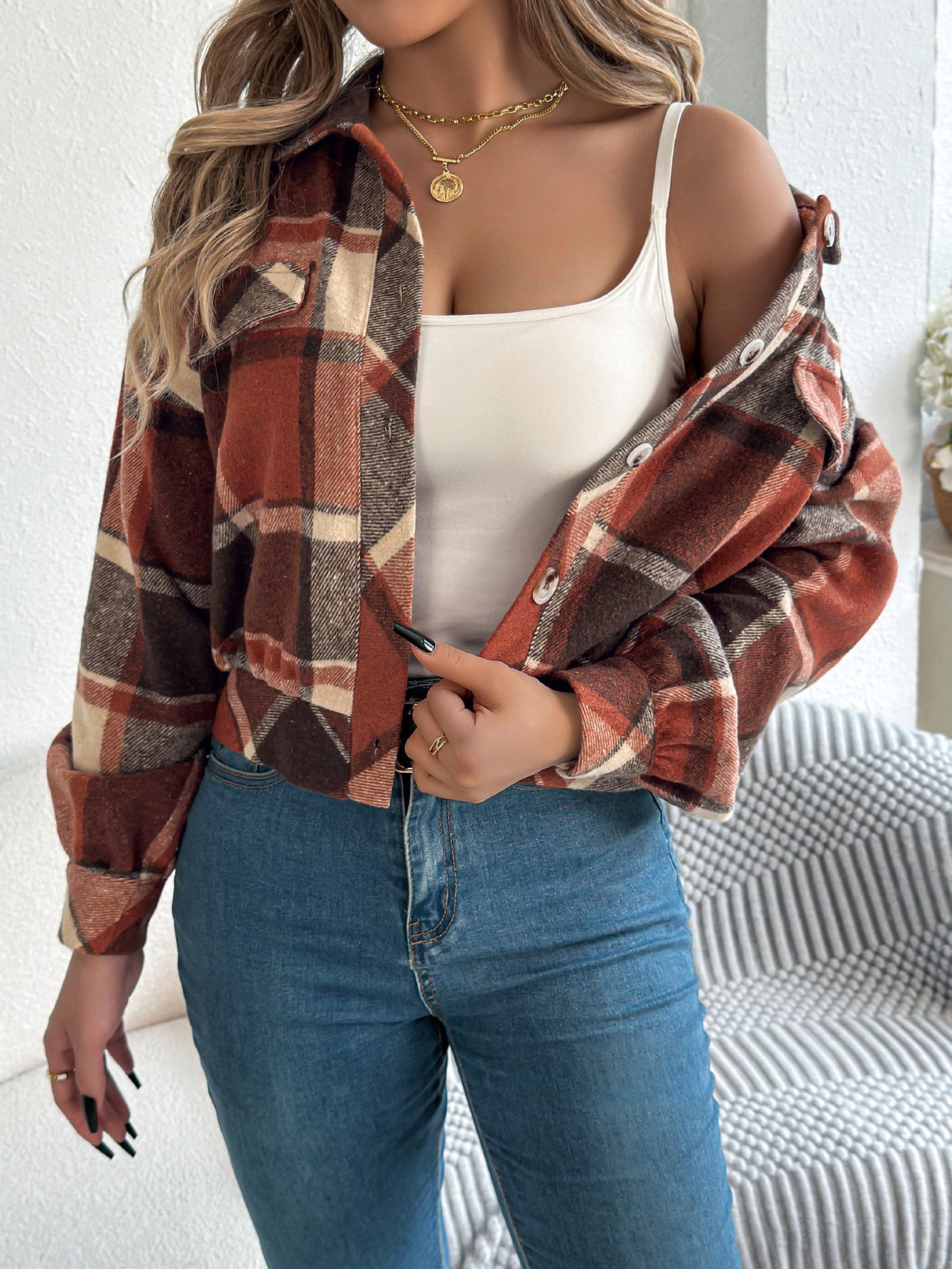 Plaid Stripe Long Sleeve Shirt