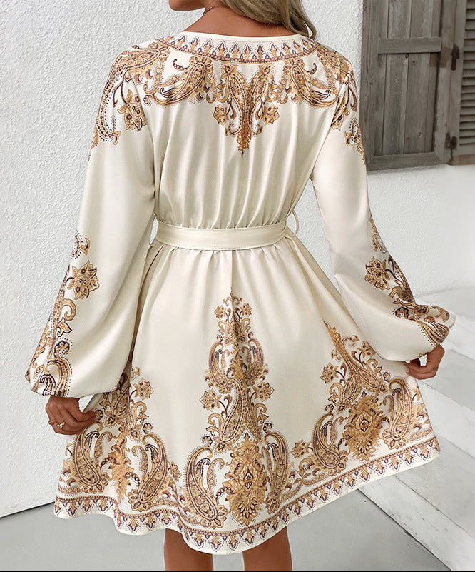 Retro V-Neck Dress Vintage