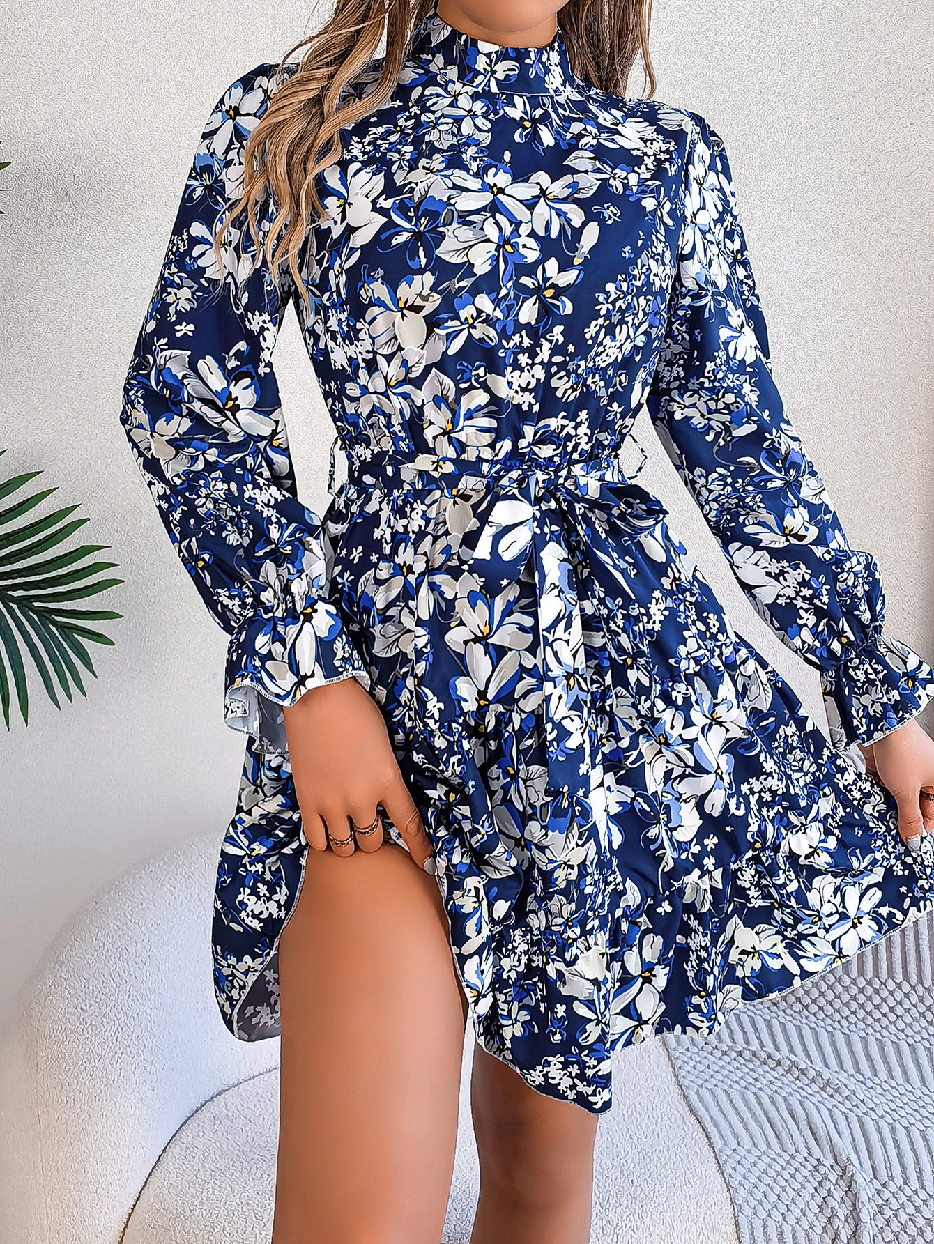 Floral Print Ruffle Maxi Dress