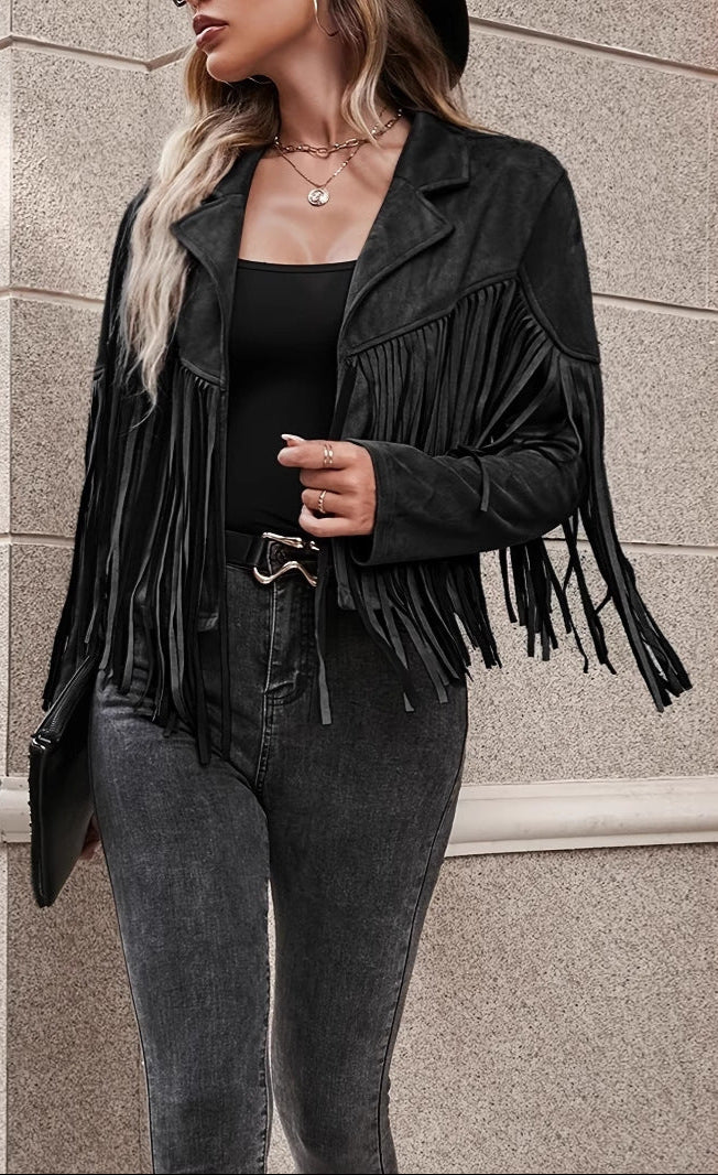 Jacket Lapel Fringe Design