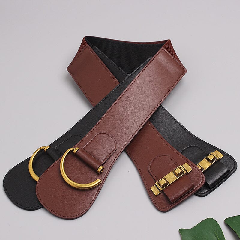 Elastic Leather Waist Belt Belts / Jewelry VAYORK STARS