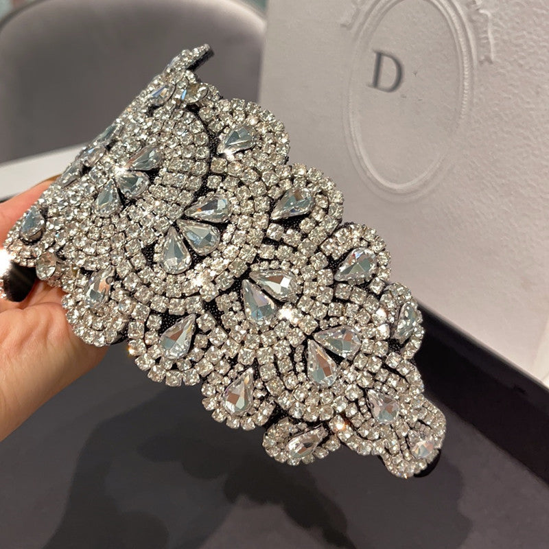 Wide Brim Rhinestone Hair Band Anti-Skid Headwear