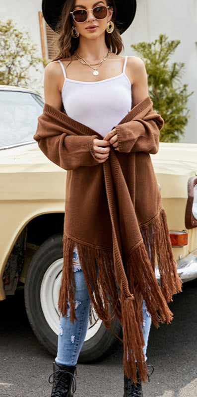 Tassel Knitted Cardigan Cozy Sweater
